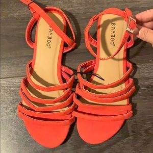 NWOT Bamboo Red Sandals